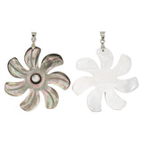Multi shape abalone pendant with silver color pendants