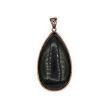 Rose quartz/black agate /amethyst/fluorite gemstone teardrop pendant with silver and copper color metal