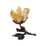Amethyst / Citrine / Clear quartz gemstone chip flower ornaments with copper branches and leaves