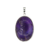 Rose quartz/tiger eye/black agate /amethyst/fluorite / green aventurine gemstone oval pendant with silver and copper color metal