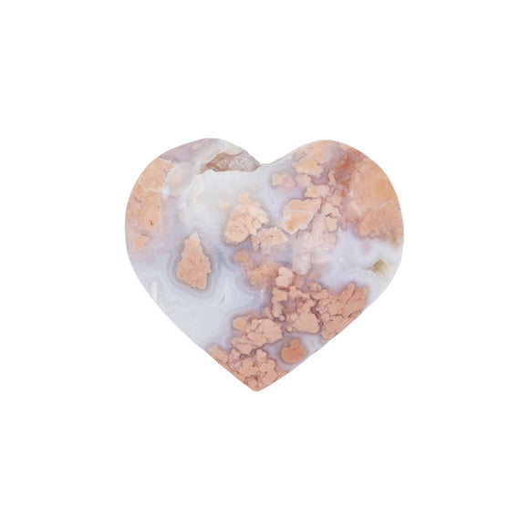 Pink agate heart stone