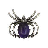 Tiger eye/black agate /amethyst/lapis gemstone spider pendant with antique silver color metal