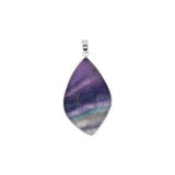 Rose quartz/black agate /amethyst/fluorite gemstone diamond shape pendant with silver color metal