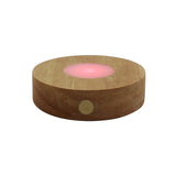 wooden base tray with white plastic on cover with white/yellow / multi-color light table lamp with a USB cable