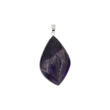 Rose quartz/black agate /amethyst/fluorite gemstone diamond shape pendant with silver color metal