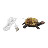Gemstone chip turtle shape Lamp antique copper Base cold light  USB cable Lamp