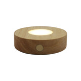 wooden base tray with white plastic on cover with white/yellow / multi-color light table lamp with a USB cable