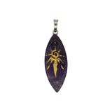 Lapis/tiger eye/black agate /amethyst gemstone Marquise pendant with silver color metal