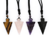 Rose quartz/tiger eye/black agate /amethyst&nbsp; gemstone triangle pendant&nbsp;