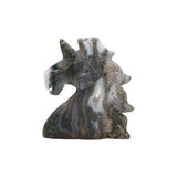Moss Agate Unicorn Head