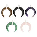 Rose quartz/tiger eye/black agate /amethyst/green aventurine gemstone pendant with silver color metal