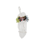 Rock crystal pendant 7 charka with silver color metal