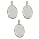 Oval shape Mother of pearl Virgin Mary pendant with silver and gold color metal