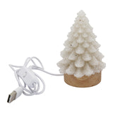 Rock Quartz gemstone chips Christmas Tree wood base lamp multi-color light table lamp with a USB cable