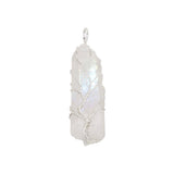 Angel aura crystal points tree pendant with silver /copper plated metal