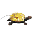Gemstone chip turtle shape Lamp antique copper Base cold light  USB cable Lamp