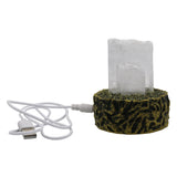 Clear Selenite lamp with resin base 3lights setting come with USB cable