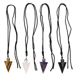 Rose quartz/tiger eye/black agate /amethyst&nbsp; gemstone triangle pendant&nbsp;
