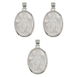 Oval shape Mother of pearl Virgin Mary pendant with silver and gold color metal