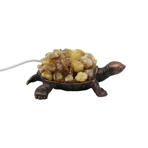 Gemstone chip turtle shape Lamp antique copper Base cold light  USB cable Lamp