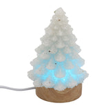 Rock Quartz gemstone chips Christmas Tree wood base lamp multi-color light table lamp with a USB cable
