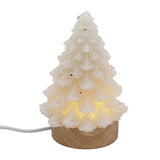 Rock Quartz gemstone chips Christmas Tree wood base lamp multi-color light table lamp with a USB cable