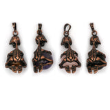 Rose quartz/tiger eye/black agate /amethyst&nbsp; gemstone skull pendant with silver and copper color metal