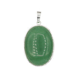 Rose quartz/tiger eye/black agate /amethyst/fluorite / green aventurine gemstone oval pendant with silver and copper color metal