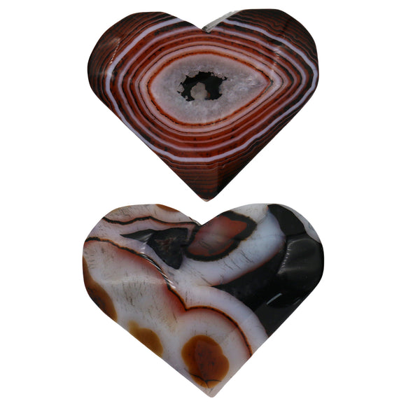 Black agate heart stone
