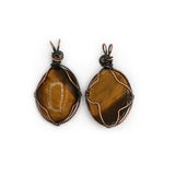 Rose quartz/tiger eye/black agate /amethyst/fluorite/green aventurine gemstone pendant with silver and copper color metal