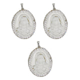 White glass pressed white/black/gold color crystal Virgin Mary pendant