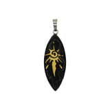 Lapis/tiger eye/black agate /amethyst gemstone Marquise pendant with silver color metal