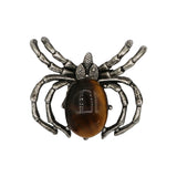 Tiger eye/black agate /amethyst/lapis gemstone spider pendant with antique silver color metal