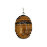 Rose quartz/tiger eye/black agate /amethyst/fluorite / green aventurine gemstone oval pendant with silver and copper color metal