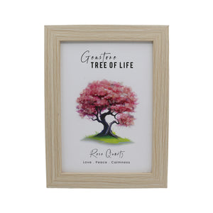 Gemstone Photo Frame with Rose Quartz,/Amethyst/Amber/Tourmaline