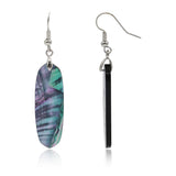 Abalone paua acrylic earring with 5 shape and silver color metal