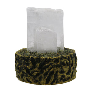 Clear Selenite lamp with resin base 3lights setting come with USB cable