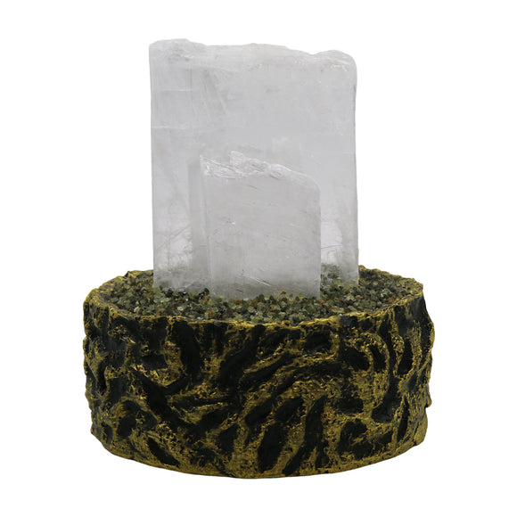 Clear Selenite lamp with resin base 3lights setting come with USB cable