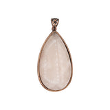 Rose quartz/black agate /amethyst/fluorite gemstone teardrop pendant with silver and copper color metal
