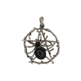 Rose quartz/tiger eye/black agate /amethyst gemstone spider pendant with silver color metal