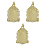 Pink/ white / Black Glass Buddha Head carving pendant in silver and gold metal color