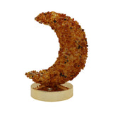 Gemstone chip Moon shape Lamp Gold Base 3setting light USB cable Lamp
