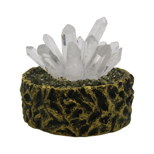 Rock quartz point flower lamp with resin base come with USD Cable with 3lights setting