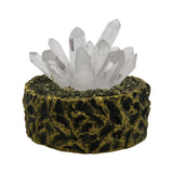 Rock quartz point flower lamp with resin base come with USD Cable with 3lights setting