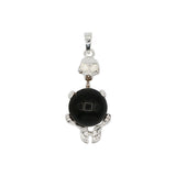 Rose quartz/tiger eye/black agate /amethyst&nbsp; gemstone skull pendant with silver and copper color metal