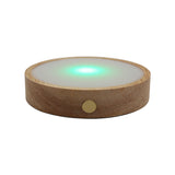 wooden base tray with white plastic on cover with white/yellow / multi-color light table lamp with a USB cable