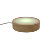 Chargeable wooden base tray with white plastic cover white/yellow / multi-color light table lamp with a USB cable
