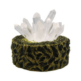 Rock quartz point flower lamp with resin base come with USD Cable with 3lights setting