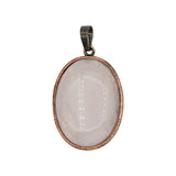 Rose quartz/tiger eye/black agate /amethyst/fluorite / green aventurine gemstone oval pendant with silver and copper color metal