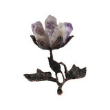 Amethyst / Citrine / Clear quartz gemstone chip flower ornaments with copper branches and leaves